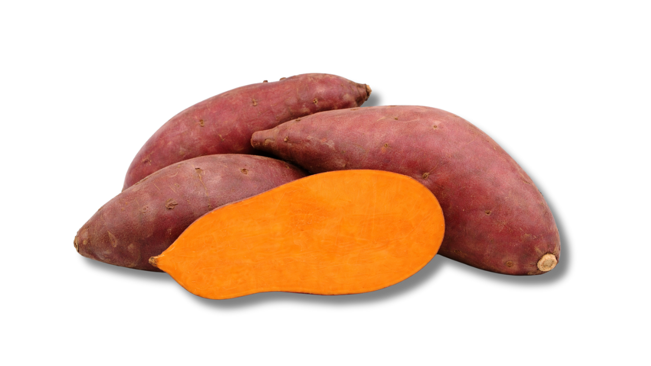 Pile of Garnet Yam potatoes