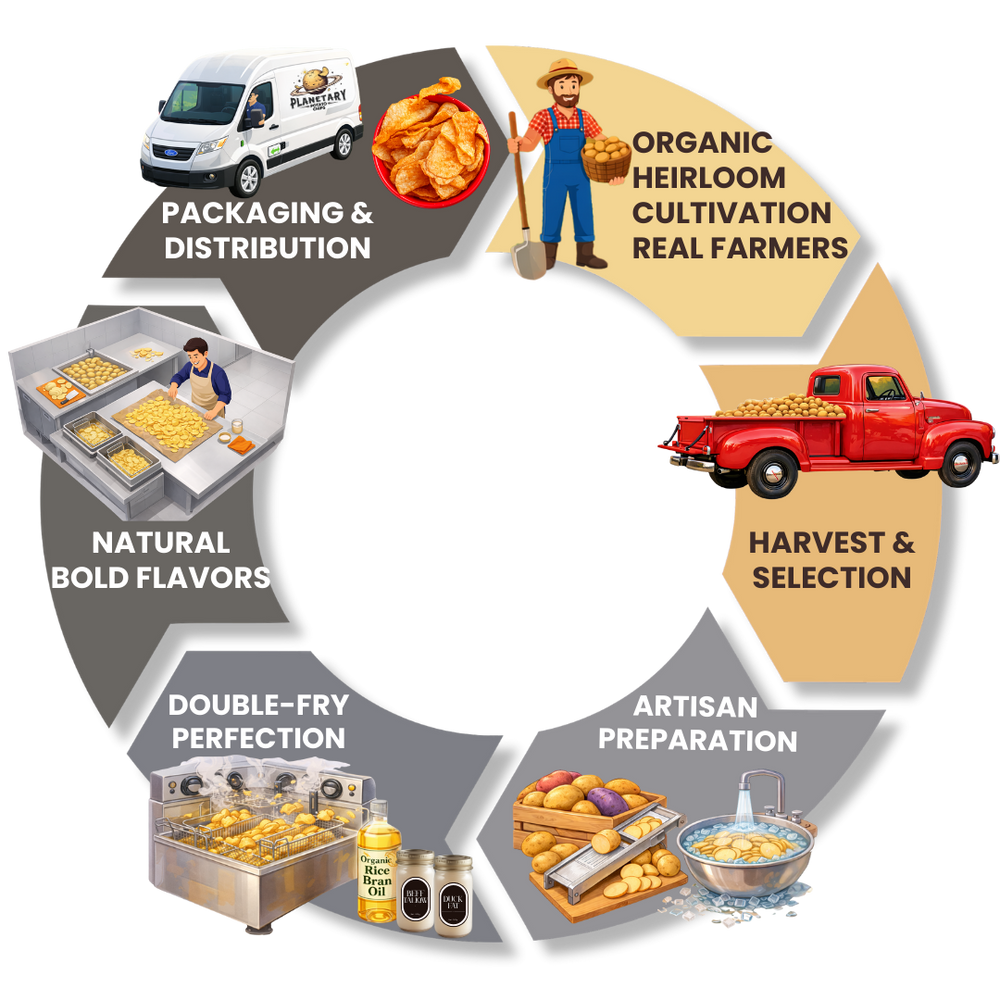 Planetary chips production process