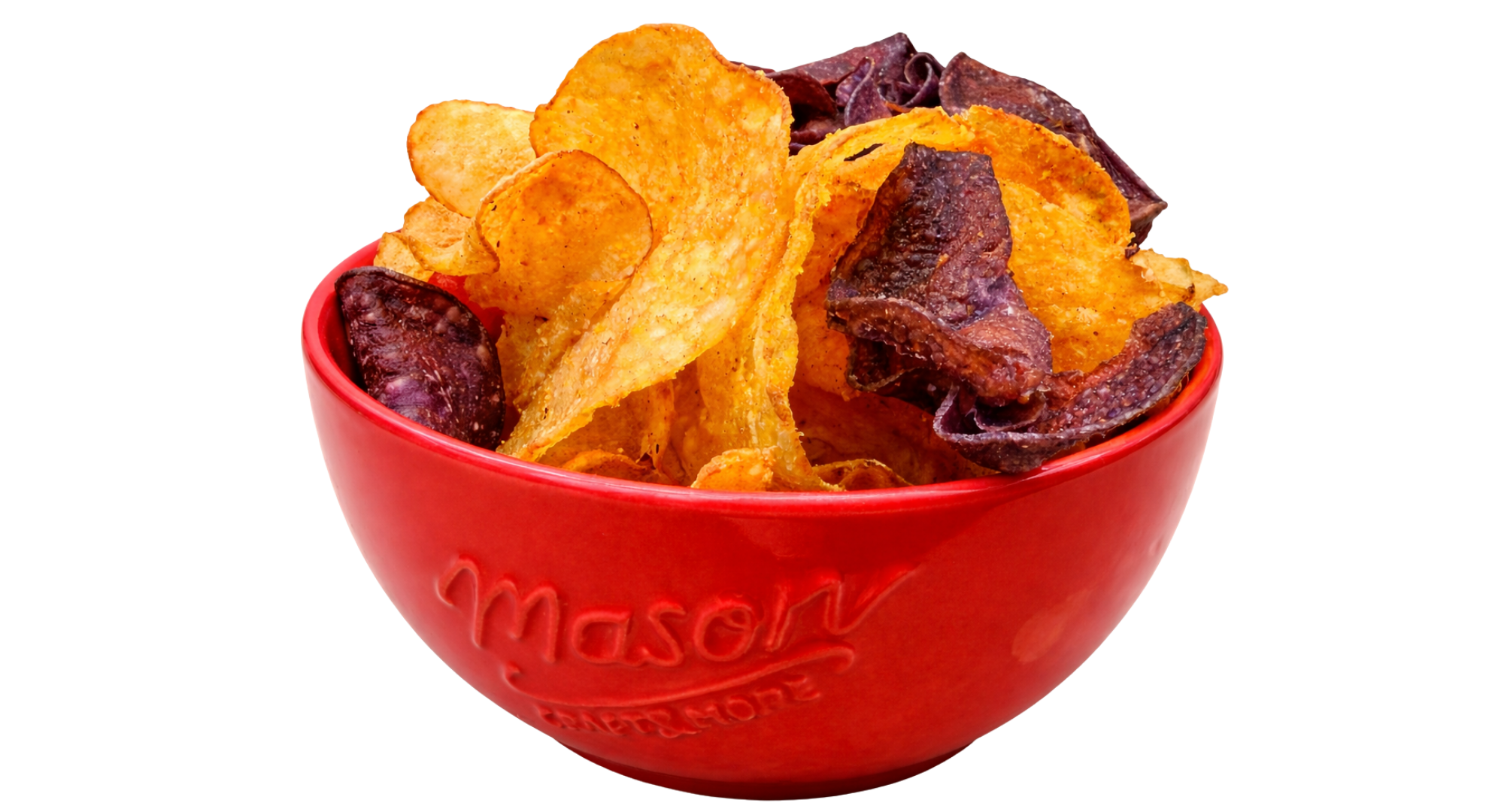 Red bowl filled with Planetary Chips